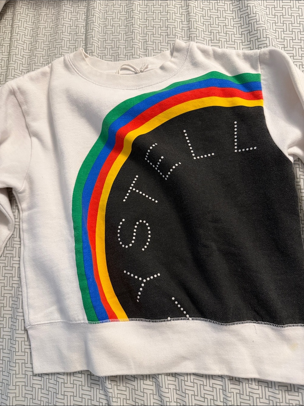 Stella McCartney Kids White Sweatshirt with Rainbow Arch